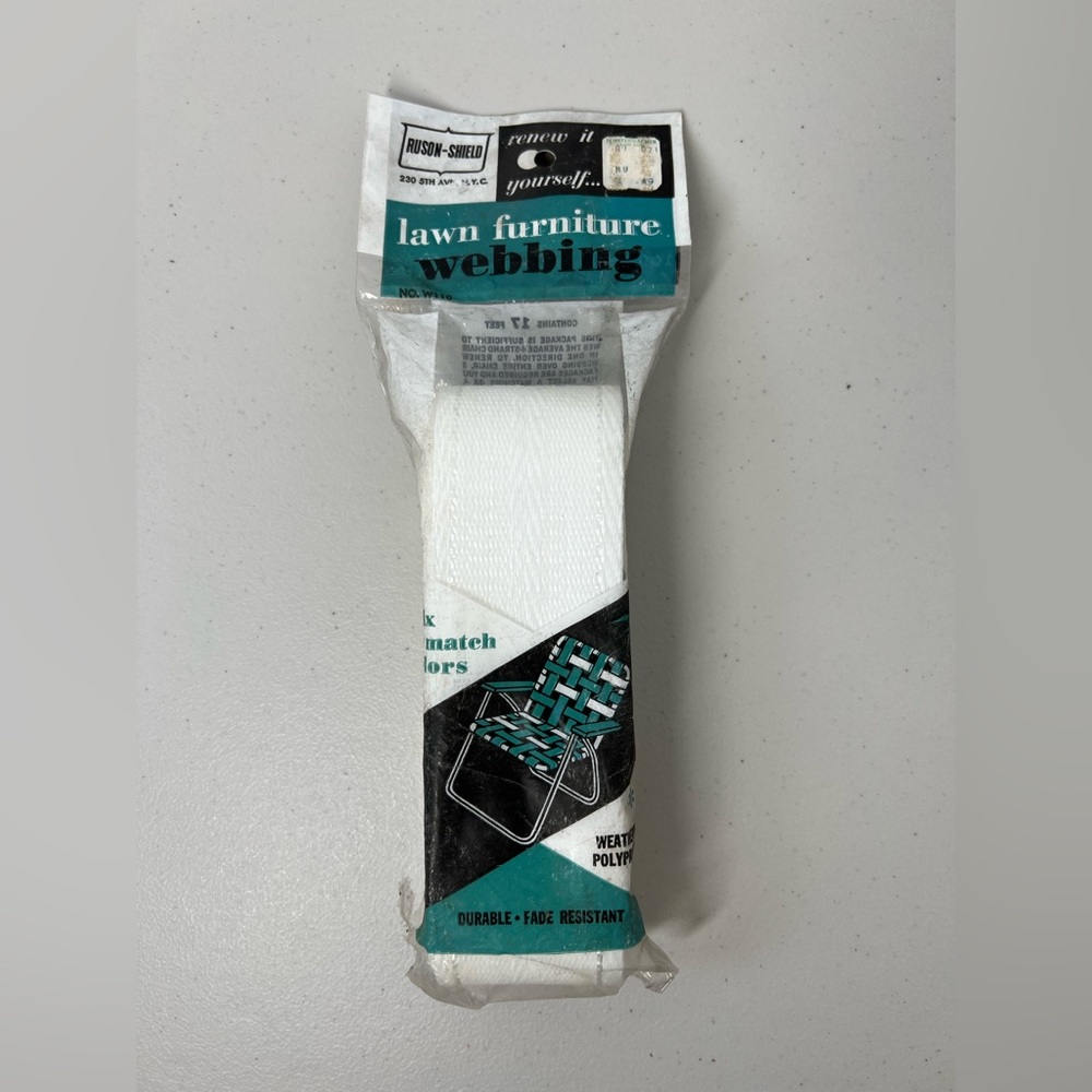 New Ruson-Shield White Lawn Furniture Webbing 17 Feet W110